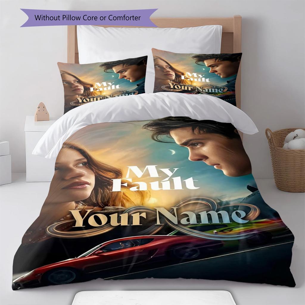 Culpa Mia Custom Name Pattern Bedding Quilt Set Quilt Cover Pillowcase Home Birthday Gift(1 * duvet cover + 2 * pillowcase, without core)