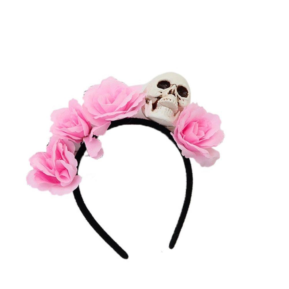 Halloween Decor Skull Head Headband Simulation Flower Gothic Flower Hairband  Party