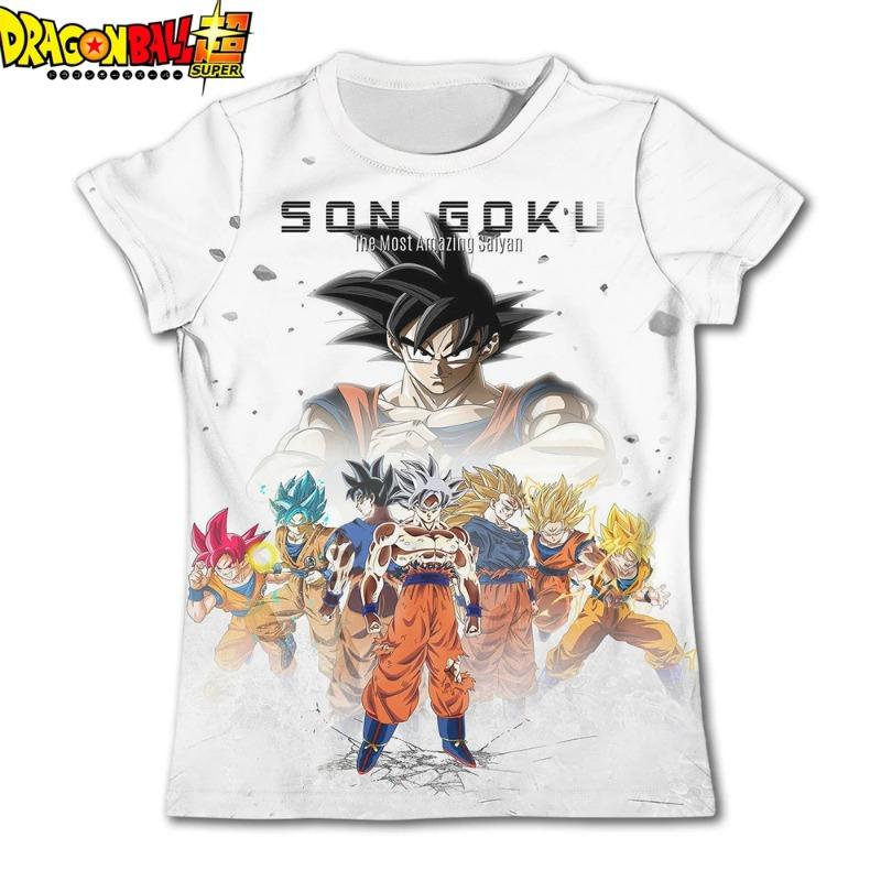 Dragon Ball Z Graphic Print T-Shirt 100% Cotton Soft Breathable Elastic Comfortable for Fans and Daily Wear