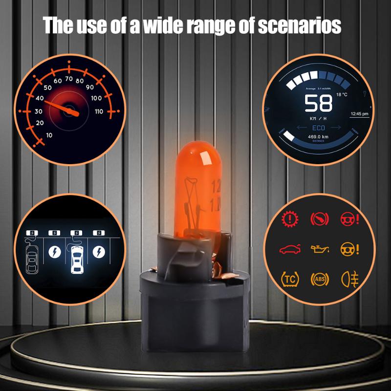 T5 B8.5d LED Autolampen Instrumententafel Glühbirnen Niedriger Stromverbrauch 5050 SMD Automobil Armaturenbrett Schalterlampe 12V Kontrollleuchte 10 Stück