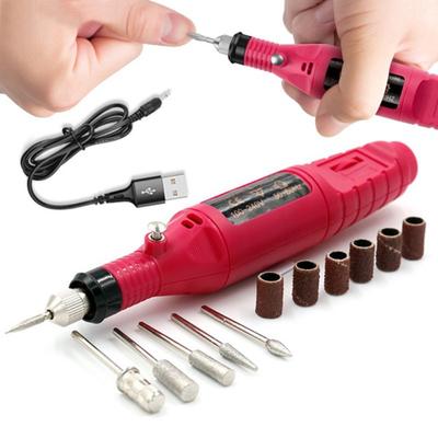Tragbare elektrische Nagelbohrfeilenmaschine mit Nagelset, professionelles Maniküre- und Pediküre-Set mit Schleifbändern für Nail Art, Nagellack-Spitzenknipser