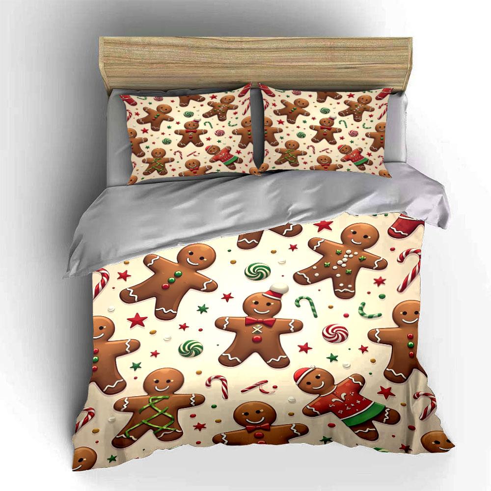 Sweet festive gingerbread joy Bedding sets Duvet covers Pillowcases(1* Duvet Cover 2* Pillowcases without duvet insert)