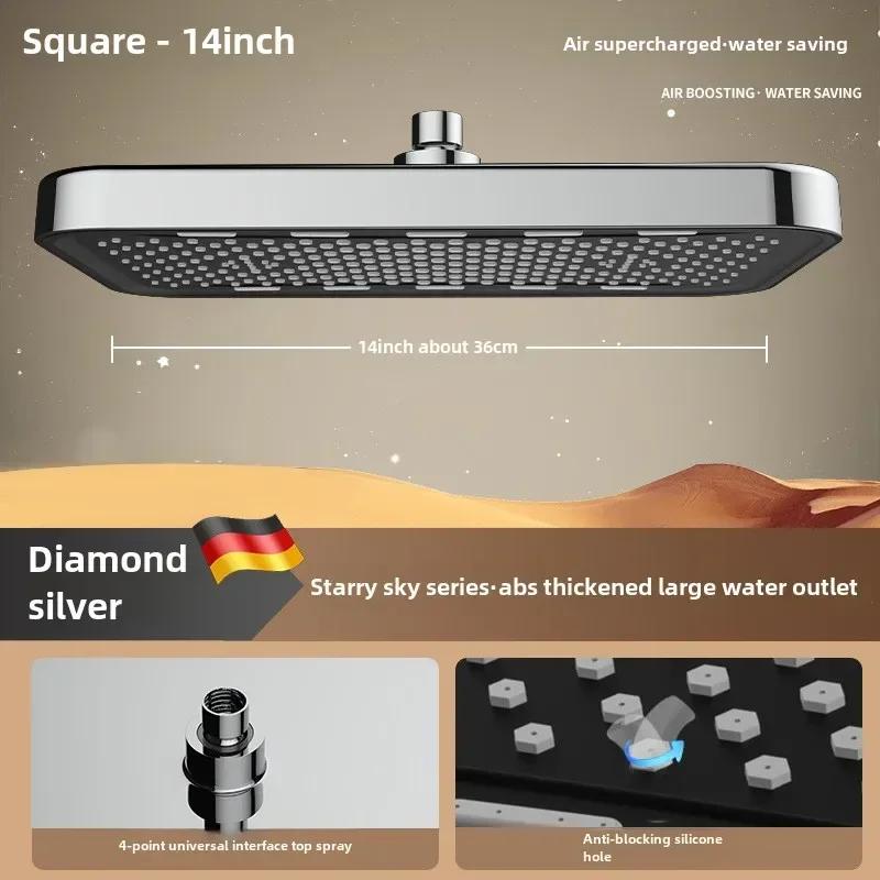 Large showerhead, pressurized showerhead, top spray, pressurized bathroom, rain shower, household shower, showerhead, shower A