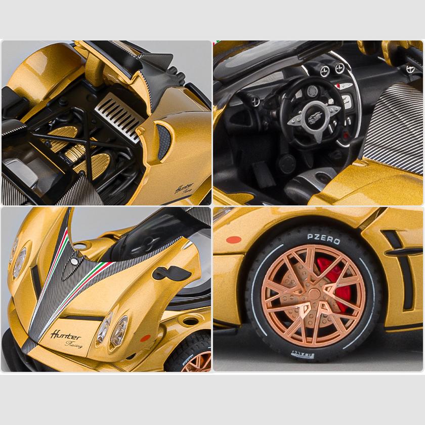 1/22 Scale Huayra Dinastia Supercar Diecast Car Model Toy,Pull Back Vehicle with Sound and Light for Kids Toddler Boys Girls Gift Collection