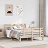 VidaXL Bed Frame with Headboard 140x200 Cm Solid Pine Wood, Bed, Solid Wood Bed Frame, Bedroom Furniture 3306853