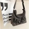 1Pc Top Canvas Bag Youth Men Shoulder Bags Large Capacity Hand Bags Letter Printed Crossbody Bag For Women Students School Bags
