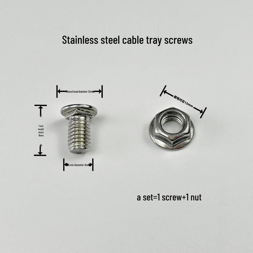 M8 Galvanized Flat Head Carriage Screw for Cable Tray and Trunking