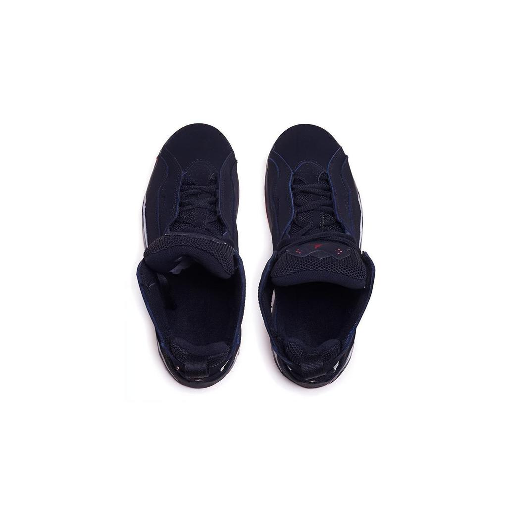 Jordan True Flight Lace-Up Round Toe Non-Slip Shock Absorbing Wear-Resistant High-Top Basketball Shoes Kids Sneakers Black Red 343796-062