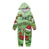 Parent-Christmas Printed Parent-Child Hooded Zip One-piece