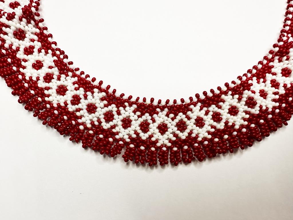 Tradycyjny ukraiński silyanka z paciorkami HatynkaUA Naszyjnik wykonany ręcznie (SUN999_53)