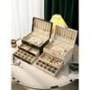 1pc Multi-Layer Leather Jewelry Storage Box for Earrings, Rings, Watches, Necklaces and Bracelets with Large Capacity, Anti-Oxidation