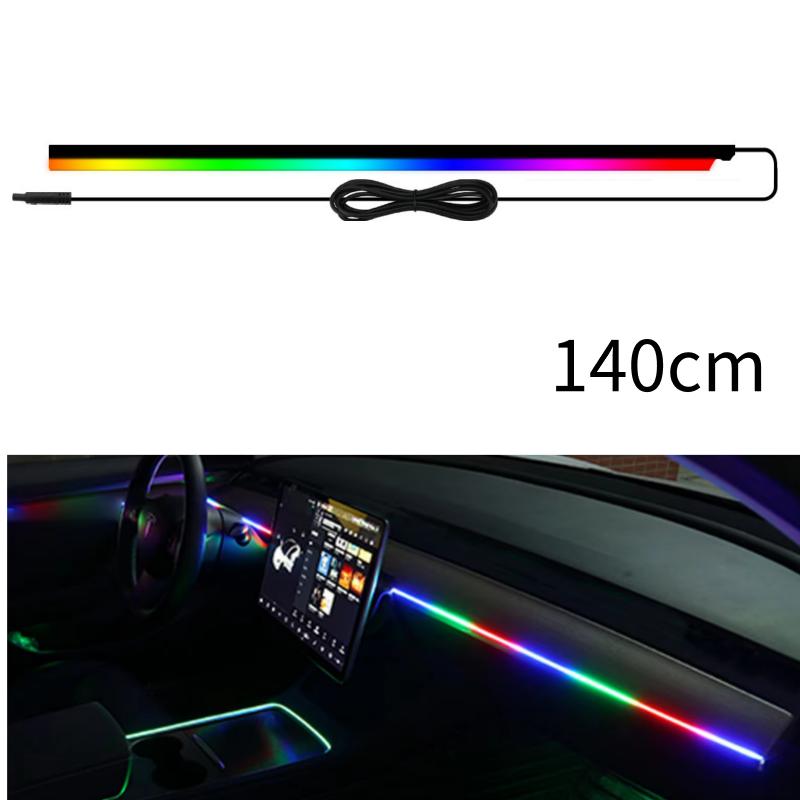 4in1 Led Car Ambient Lights RGB 213 Color Acrylic Strips Symphony Streamer Interior Rainbow Atmosphere Lamp Kit Dashboard Light