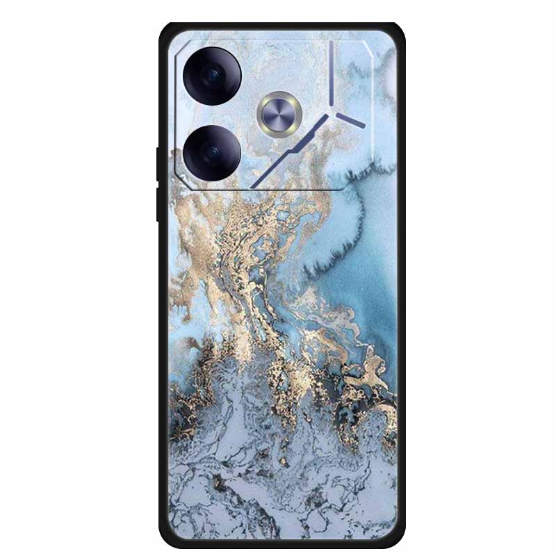 For Tecno Pova 6 Phone Case 6.78" Animal Black Silicone Soft Back Cover Cases For Tecno Pova 6 Case Pova6 Coque Funda Shockproof