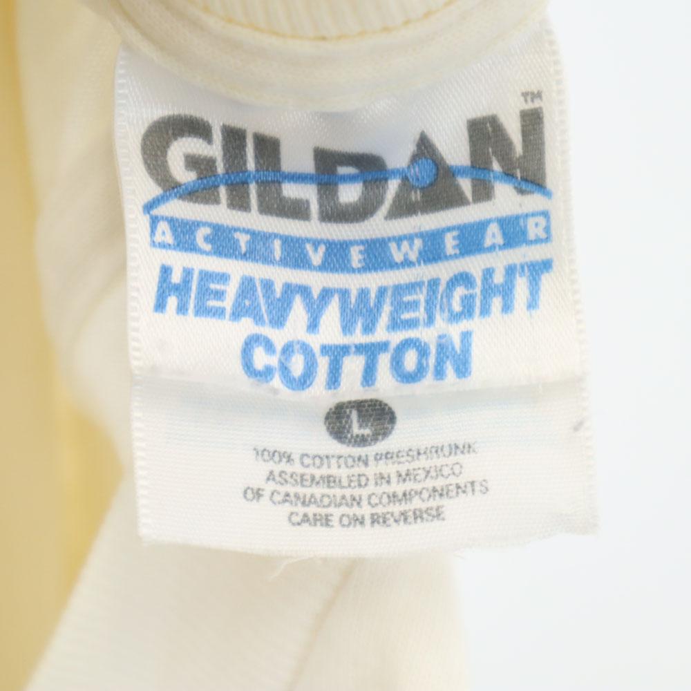GILDAN 90s Curious George Short sleeve T-shirt L Ivory system Old Men's Used