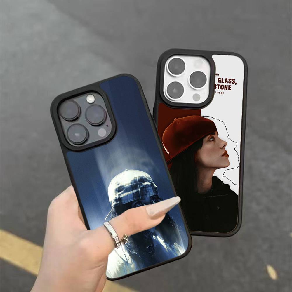 B-Billie E-Eilishes PC+TPU Shockproof Protective Phone Case For iPhone17 14 15 16 Pro max 13 12 11 17 Air