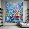 Underwater Fantasy Pokmon Adventure Tapestry Wallmounted Background Cloth Work Of Art Home Decor Soft