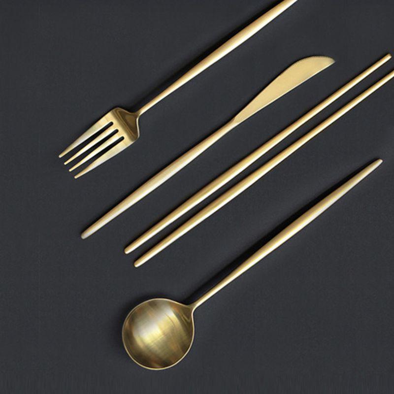 Reborn. J Mui Korean-made gold cutlery set of 4