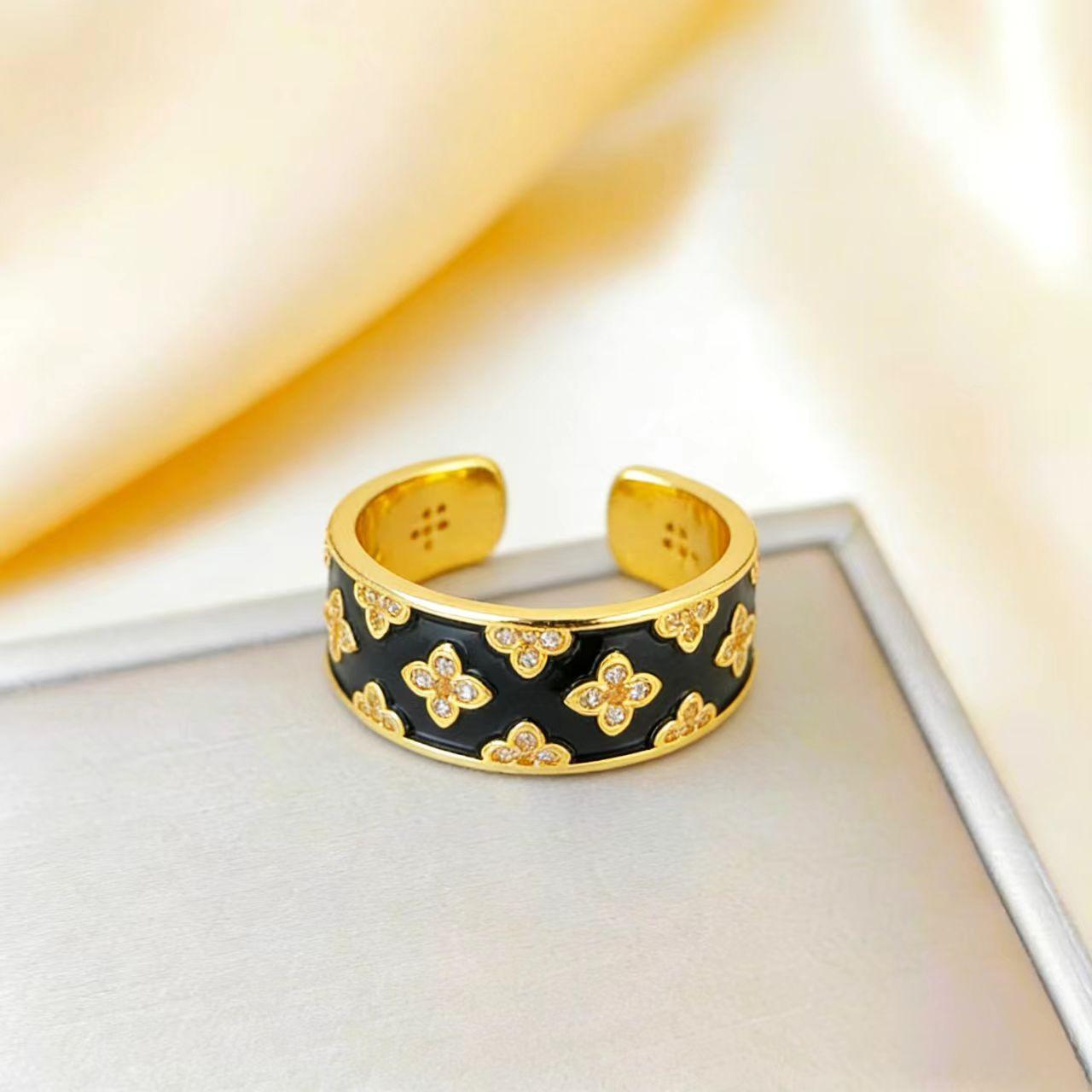 New Arrivalcolorful Four-leaf Flower Ringclassyeasiest for Match Women s Ring Four-leaf Clover Ring