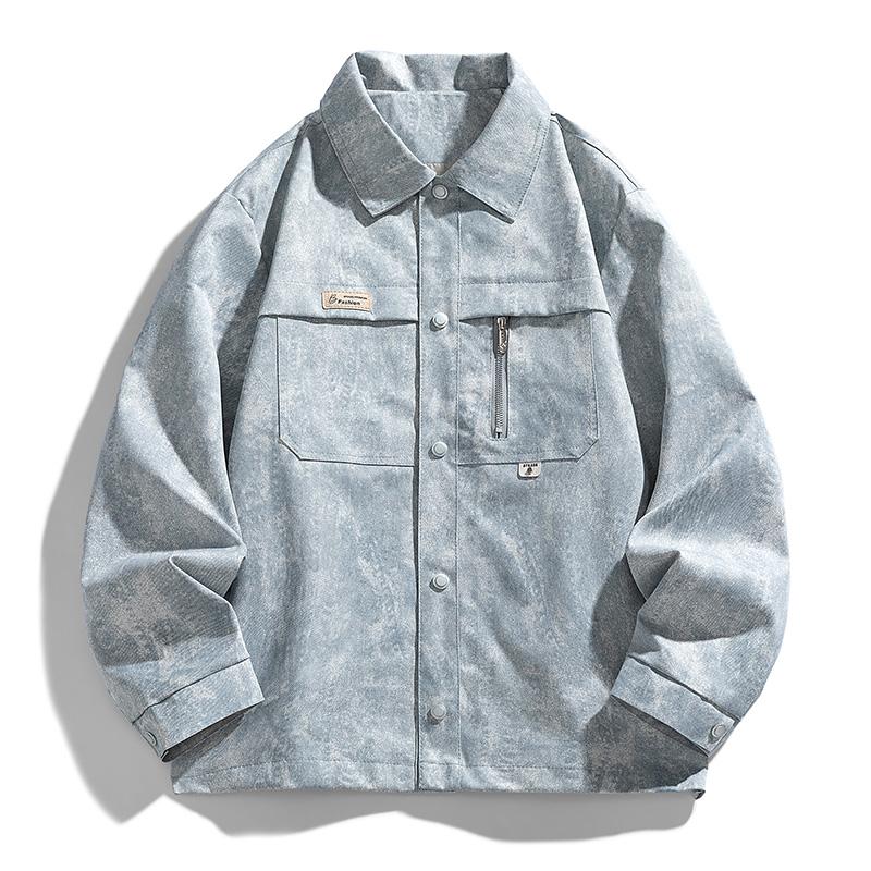 Men s Business Jacket Casual Versatile Stand Collar Executive Jacket XXL синий