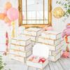2Pcs Portable Paper Gift Boxes with Lids Folded Bridesmaid Box with Ribbon Gift Packaging Box for Wedding Birthday Party