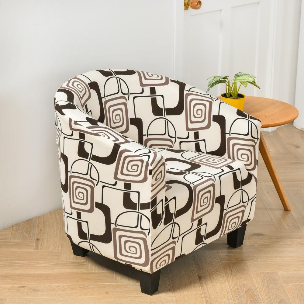 Single Club Chair Sofa Cover All-inclusive Protective Cover Semicircular Bathtub Sofa Chair Cover