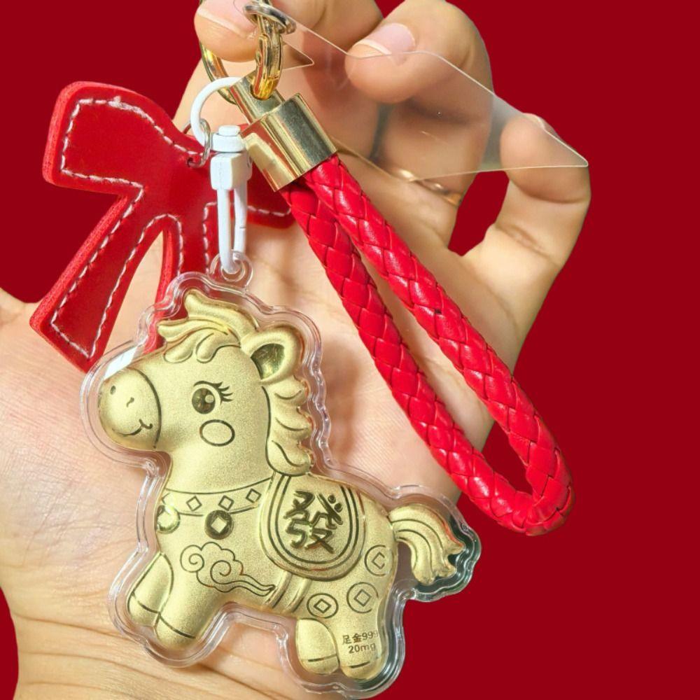 Fashion New Year Pendant New Zodiac Key Ring Backpack Pendant Horse Keychain  Car Keychain