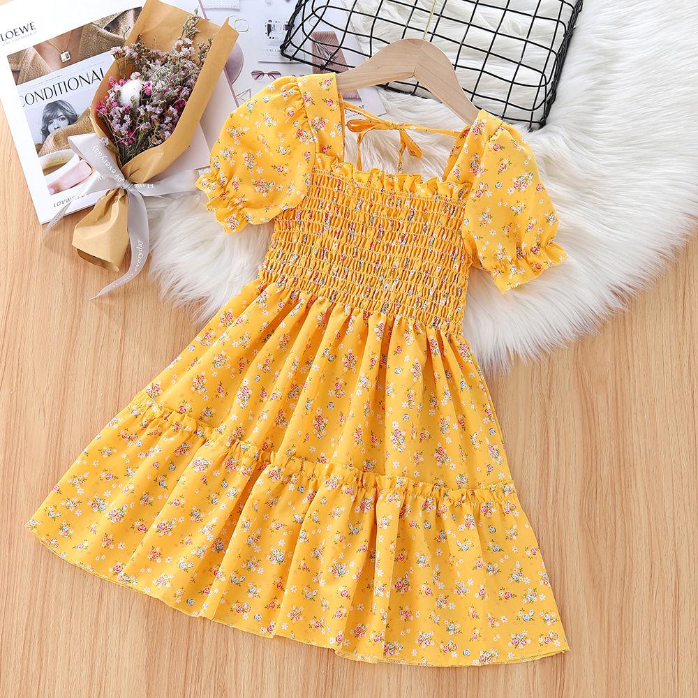 Girls' Summer Dress New Baby Bubble Sleeve Princess Dress Children's Summer Fashion Fairy Dress