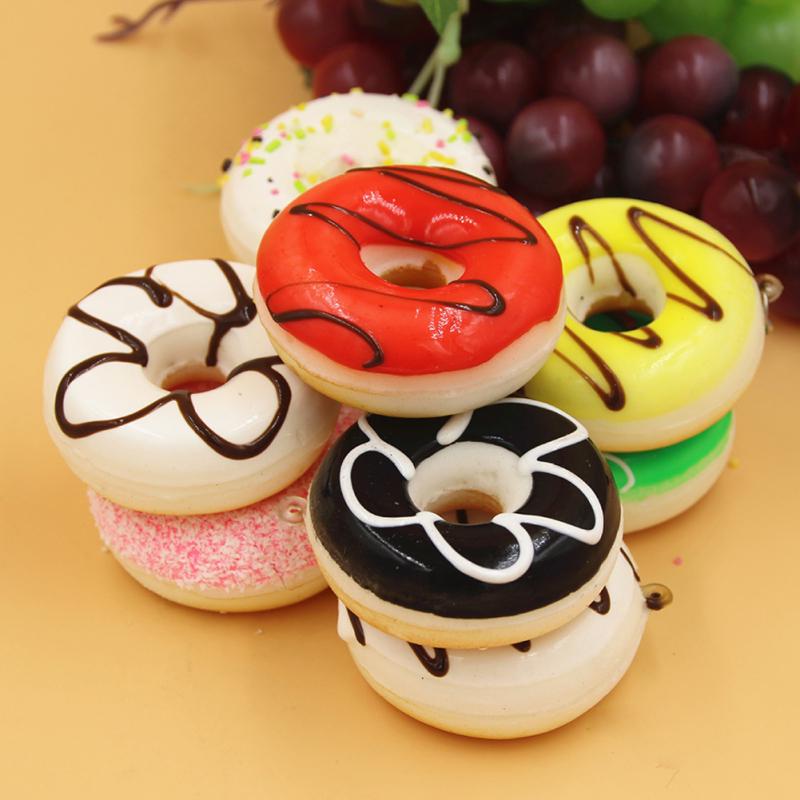 Colorful Simulation Donut Ornaments Fake Cake Model Fun Toys Soft Decoration Home Kitchen Creative