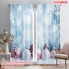 2pcs,2D Plane Printing Curtains Roller Blinds Christmas Ornaments Snowflakes Pinecones (3) Durable 100% Polyester Fabric