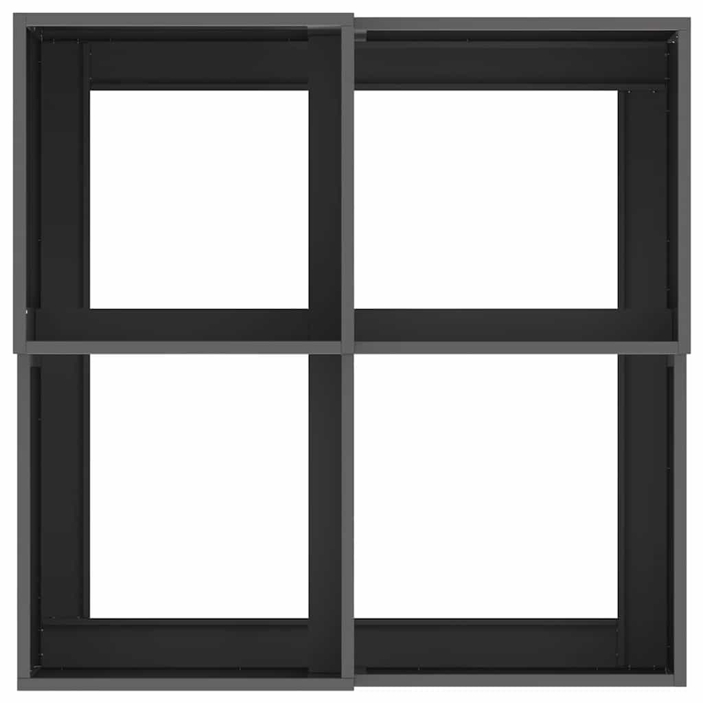 Garden Planter Black 80 X 80 X 48 Cm Steel