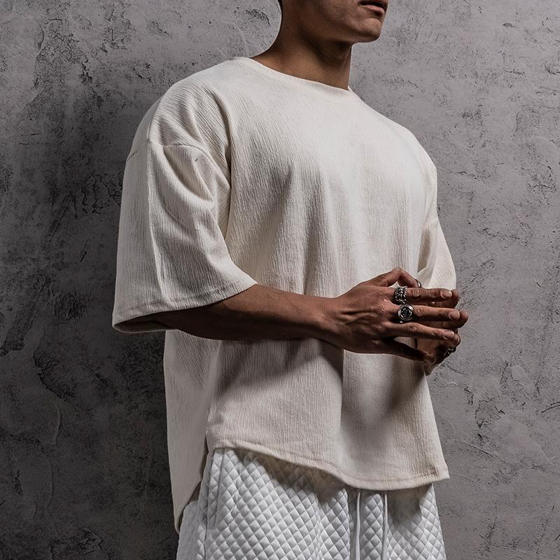 Men Oversize Loose Summer Fitness Short Sleeve T-shirt Sports Casual Tops