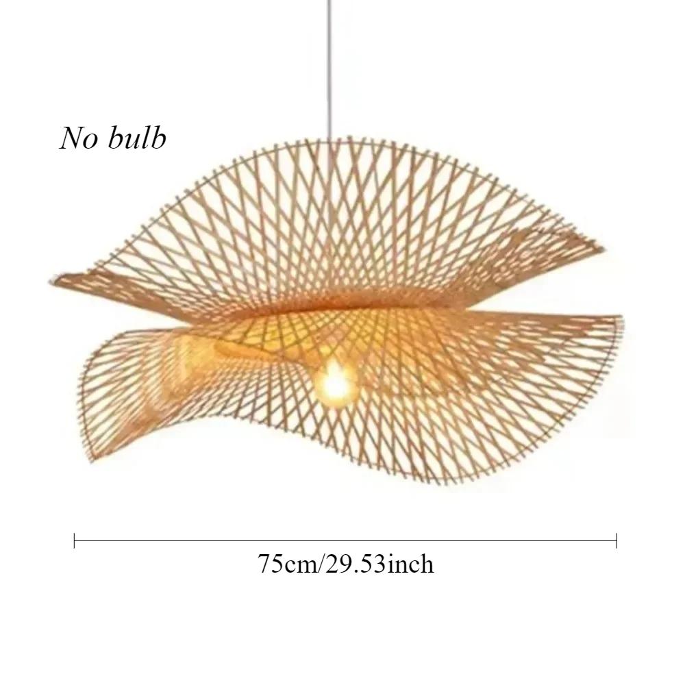 Dia.45CM Modern Bamboo Handmade Wicker Rattan Lighting Chandelier Lamp Fixture Restaurant Dining Room Bedroom Teahouse