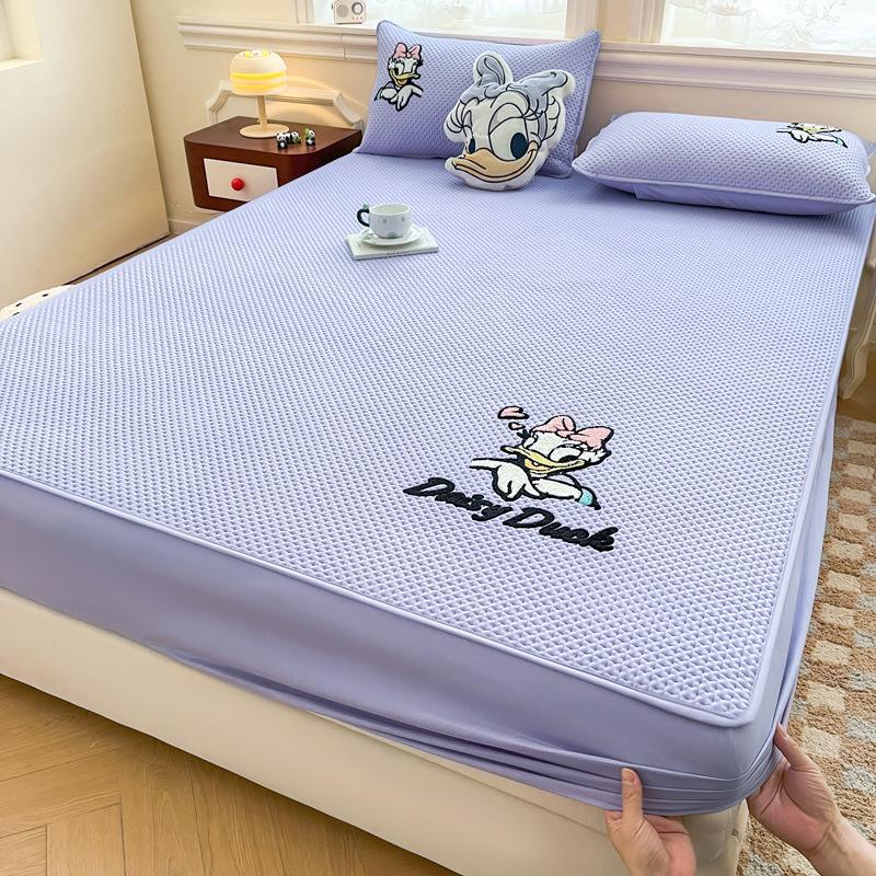 Spring & Summer Chenille Embroidery Quilted Fitted Sheet Mattress Protector