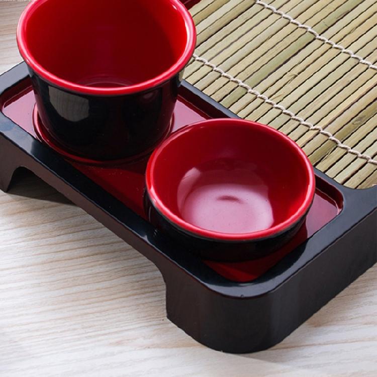 Multipurpose Soba Noodles Plate Sashimi Platter with Bamboos Mat Food Snacks Dishes Serving Platters Easy To Clean