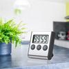 Eleganter digitaler Küchentimer Edelstahl Starker Magnetrücken Lauter Alarm Großes Display zum Kochen Lernen Sport