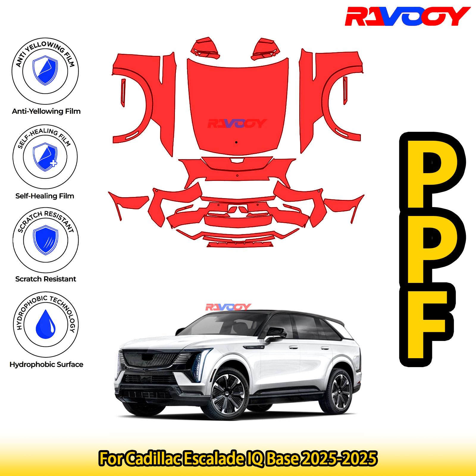 For Cadillac Escalade IQ Base 2025-2025 Glossy Matte Black Precut front PPF Kit Paint Protection Film
