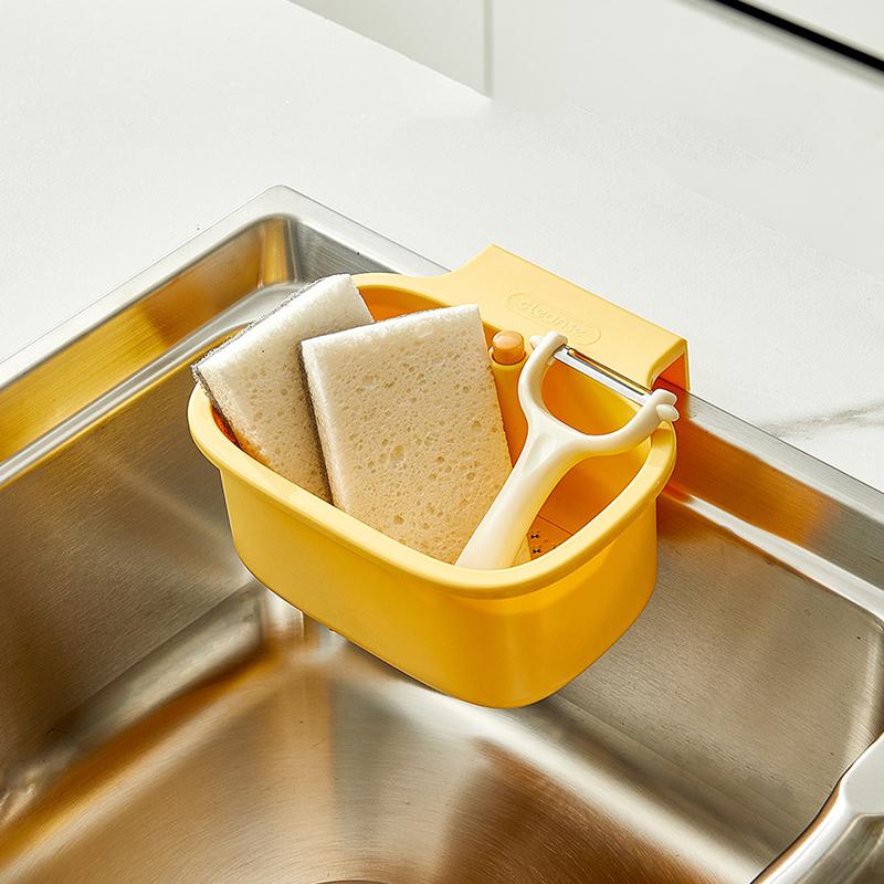 Sink Hanging Strainer Basket Drain Basket Openable Bottom Cover Kitchen Garbage Filter Sink Sponge Storage Basket
