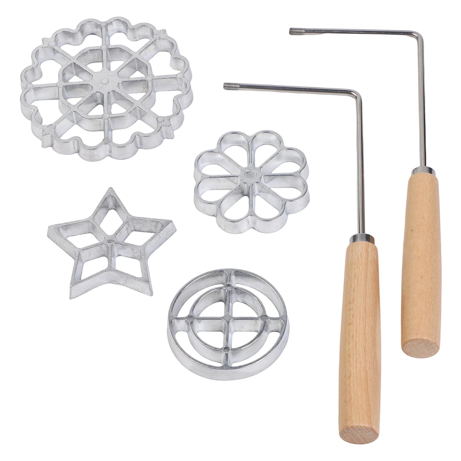 

Aluminum Rosette Maker Molds Bunuelos Molds With Handle Pastry Tools Cookie Maker Baking Cooking Kitchen Accessories Replace