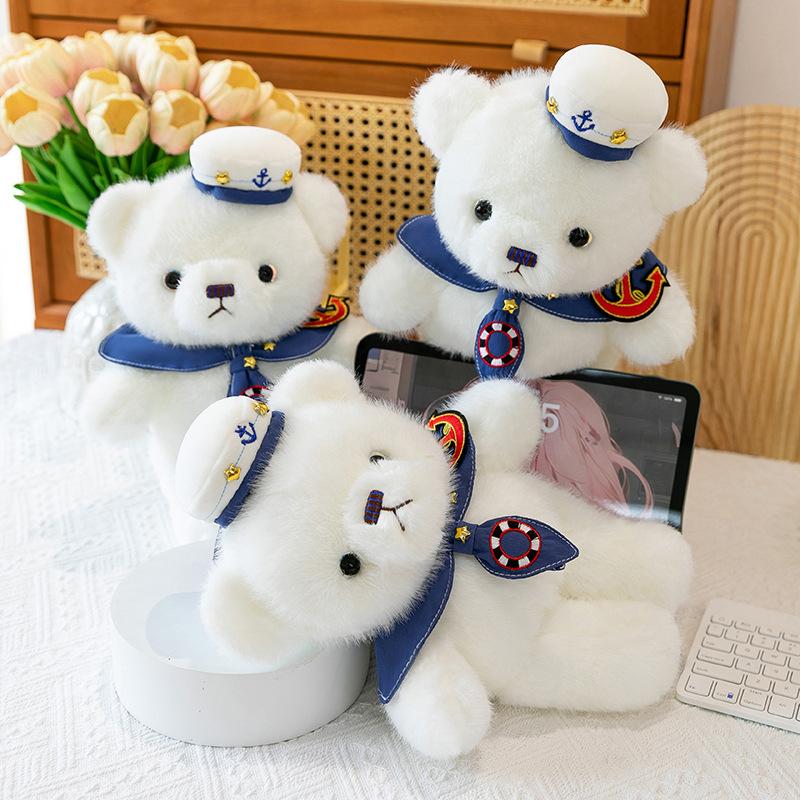 Navy Bear Plush Toy Uniform Soldier Boy Birthday Gift Activity Souvenir Office Ornament