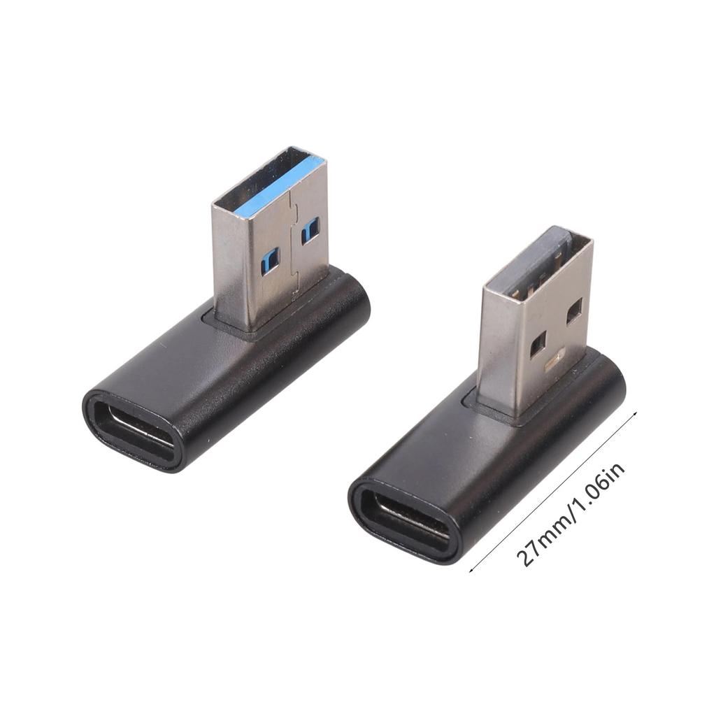 2Pcs/pack USB 3.0 To USB C 90 Degree Bend Adapter Convenient Connection For Computer Tablet Mobile Accessories