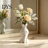 Unique Aesthetic Room Accessory Elegant Dress Shaped 3D Printed Vase, Modern Minimalist Sculpture for Light Luxury Table Decor Home Decor, Artistic