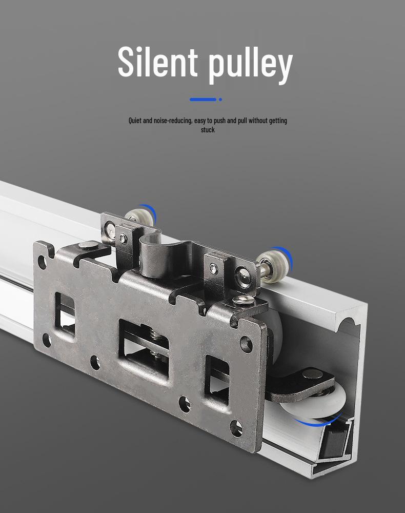 Invisible Track Two-Way Buffer Wheel Sliding Door Hardware for Glass/Wood Doors