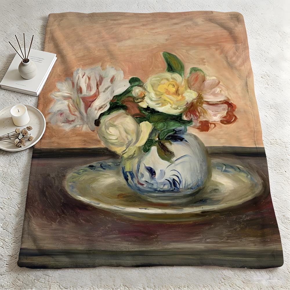 artist PPierre Auguste Renoirr Throw Warm Soft Flannel Blanket Multiuse for Sofa Bed Camping Travel Nap