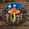2D Flat 20cm Dreamy starry sky Wooden Wall Hanging Decor - mushroom Universal Holiday Wooden Pendant, Home Decoration, Welcome Sign Party Decor