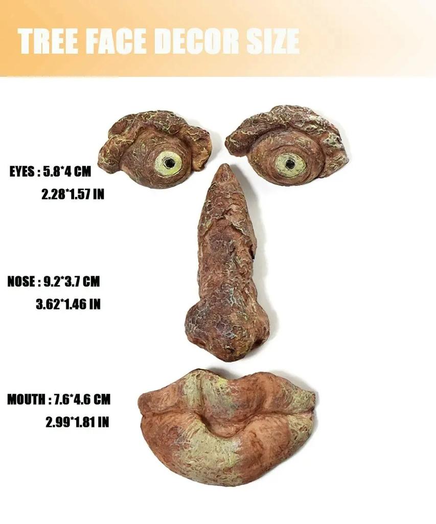Tree Faces Decor Outdoor,Outdoor Statues Old Man Tree Hugger Bark Ghost Face Decoration Funny Yard Art,Tree Decorations