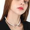 DAMAGE MNEMONIC Freshwater Pearl Logo Necklace _ Pearl Logo Necklace