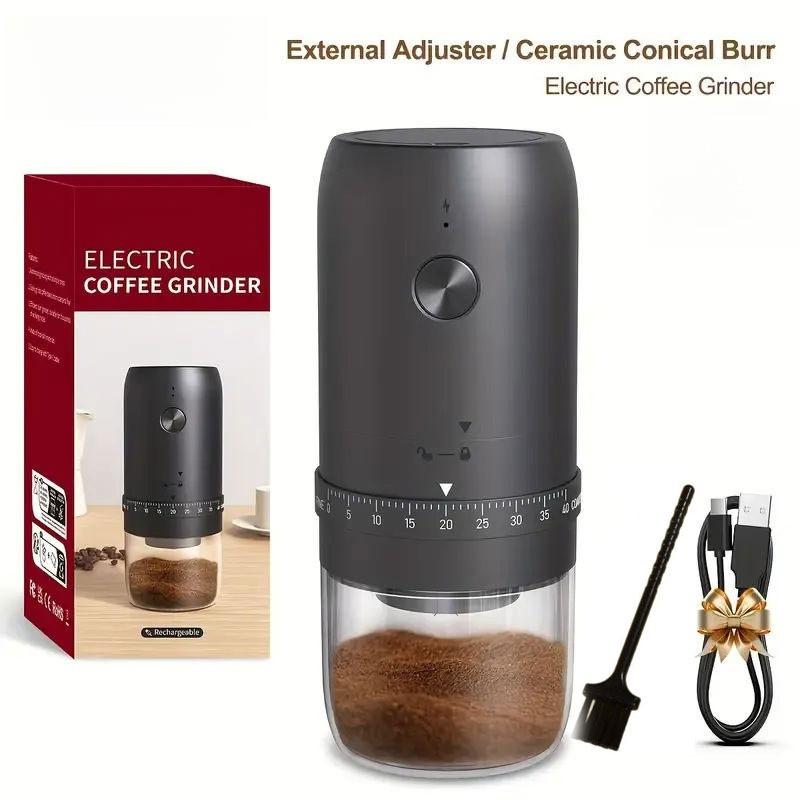 Multifunctional Powder Grinder Rechargeable Small Coffee Beans Mill Grinding Machine Portable Electric Burr Coffee Grinder