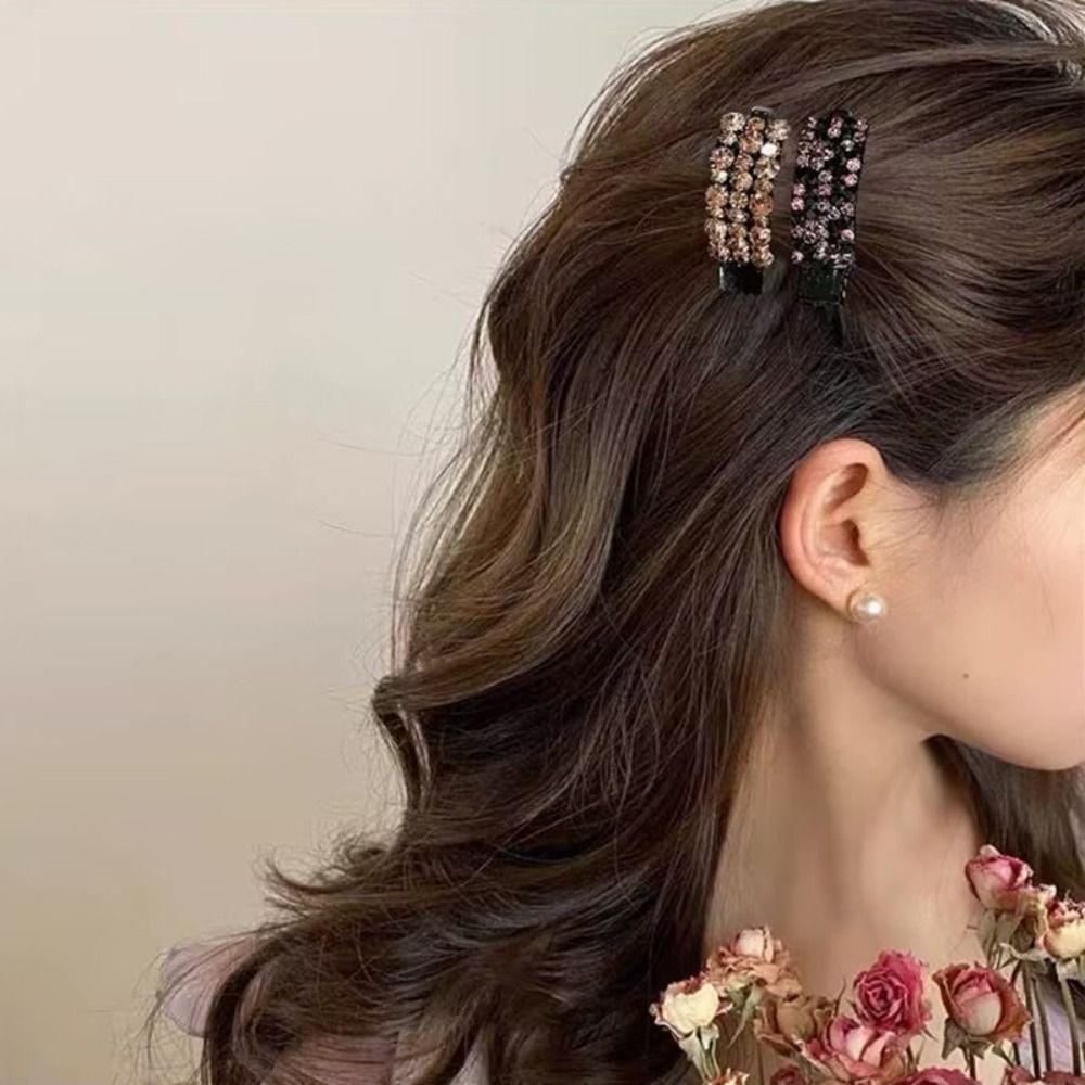 

Shiny Colorful Rhinestones Hairpin Rhinestones Bangs Clip Retro Zircon Hairpin Kids Style 3