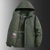 Men's Fleece-Lined Waterproof Winter Jacket - Warm, Plus Size, Outdoor Windproof Coat