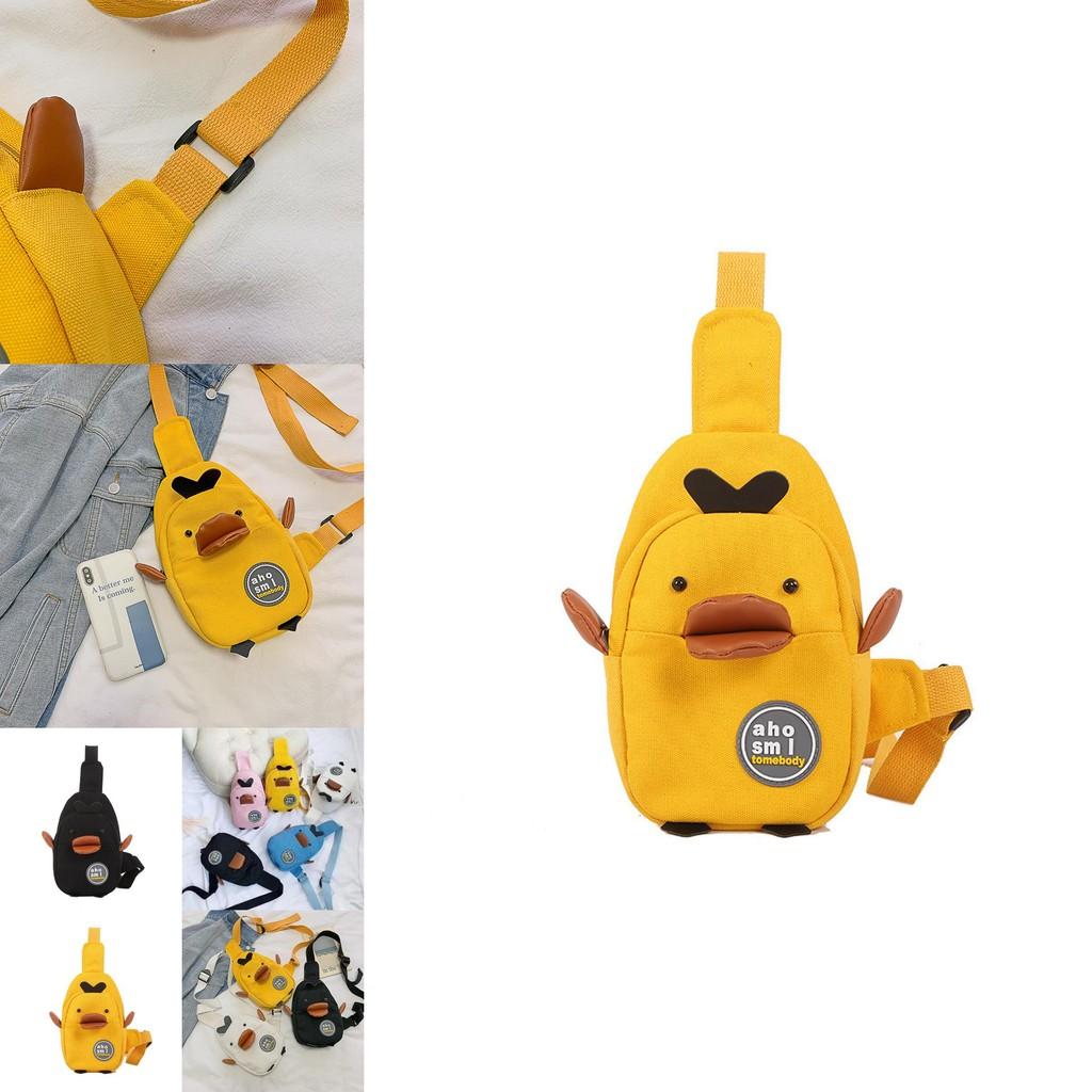 Canvas Childrens Bag With Cartoon Duck Design And Crossbody Strap For Kindergarten Kids